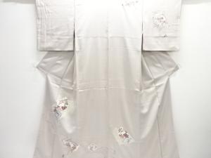 霞に菊・観世水模様刺繍訪問着
